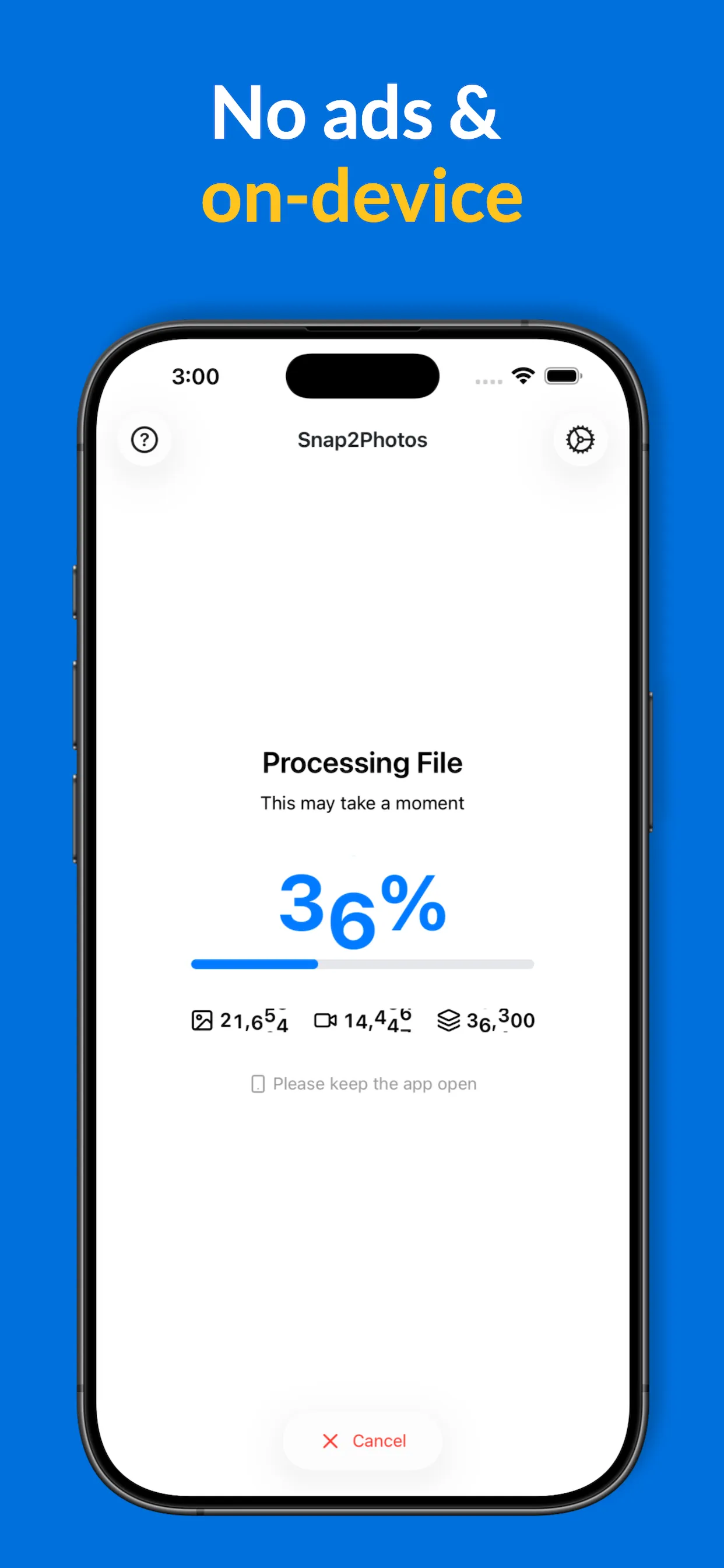 No ads & on-device processing